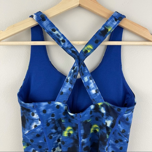 LULULEMON Kanto Catch Me Windy Blooms Saphire Blue Polka Dot Tank Top - Picture 7 of 10